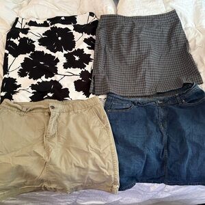 Liz Claiborne Mini Skirt Set - Black, Gray, Tan, Blue